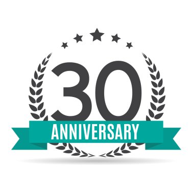 Şablon Logosu 30 Yıl Yıldönümü Vektör İllüstrasyonu