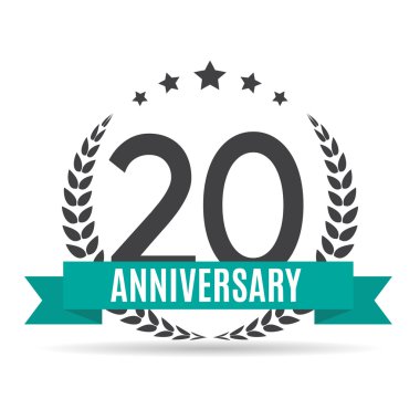 Şablon Logosu 20 Yıl Yıldönümü Vektör İllüstrasyonu