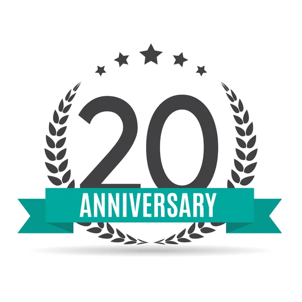 Template Logo 20 Jaar Jubileum Vector Illustratie — Stockvector