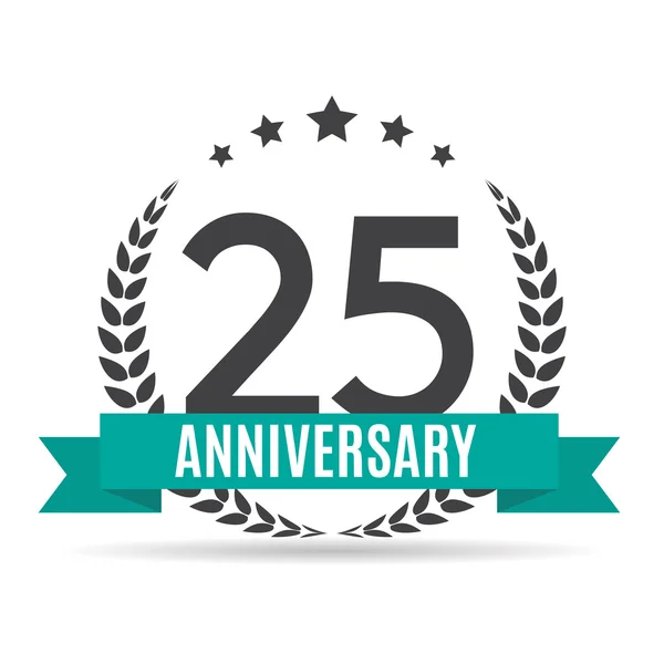 Sjabloon Logo 25 jaar verjaardag vectorillustratie — Stockvector