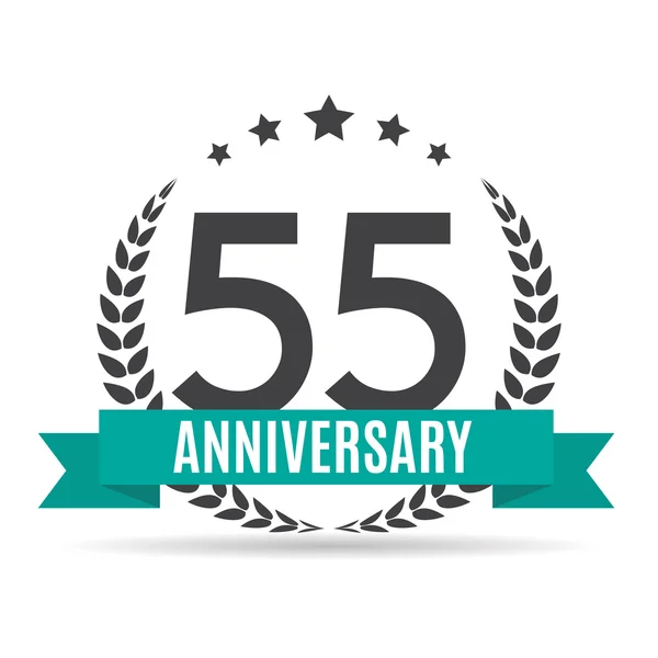 Modèle Logo 55 ans Illustration vectorielle anniversaire — Image vectorielle