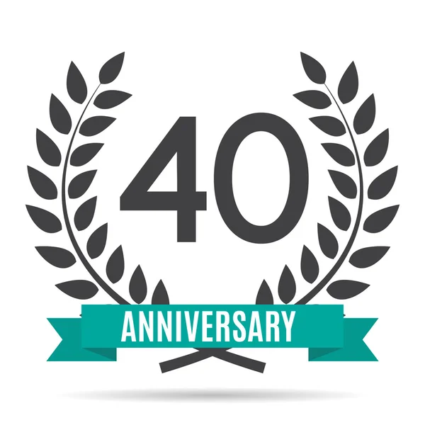 Template Logo 40 Years Anniversary Vector Illustration — Stock Vector