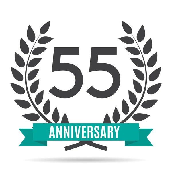 Logo de la plantilla 55 Años Aniversario Vector Ilustración — Vector de stock