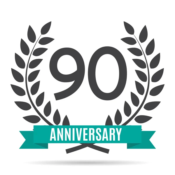 Sjabloon Logo 90 jaar verjaardag vectorillustratie — Stockvector