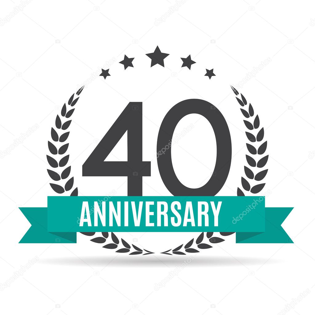 Template Logo 40 Years Anniversary Vector Illustration