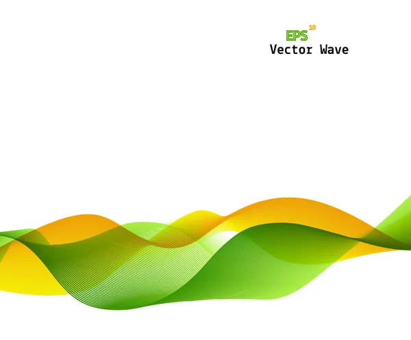 抽象的绿色和黄色波背景上. — 图库矢量图片
