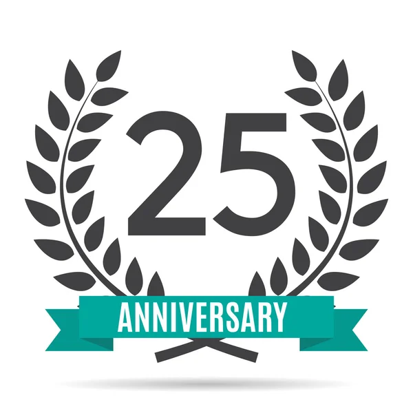 Sjabloon 25 jaar verjaardag vectorillustratie — Stockvector