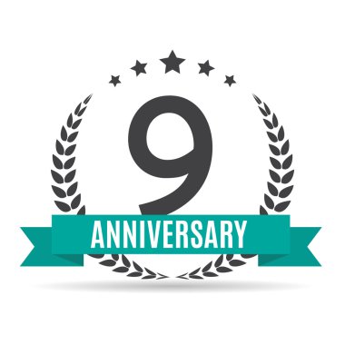 Şablon 9 yıl yıldönümü vektör çizim