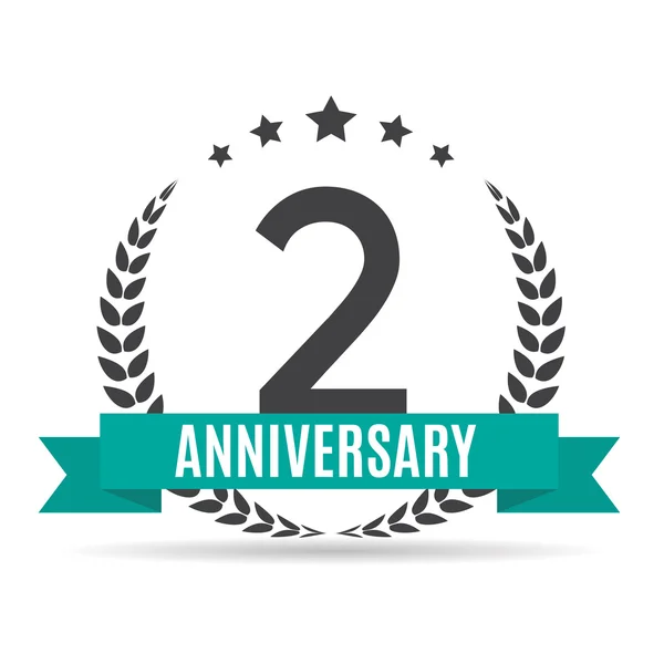 Template 2 Years Anniversary Vector Illustration — Stock Vector