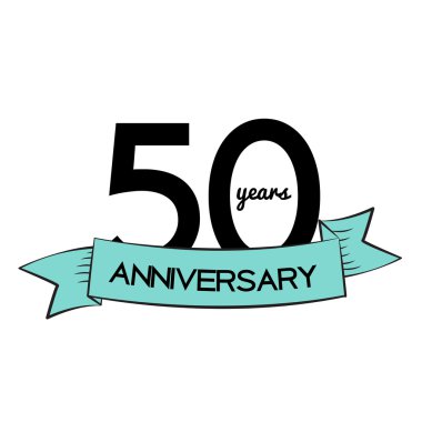 Şablon Logosu 50 Yıl Yıldönümü Vektör İllüstrasyonu