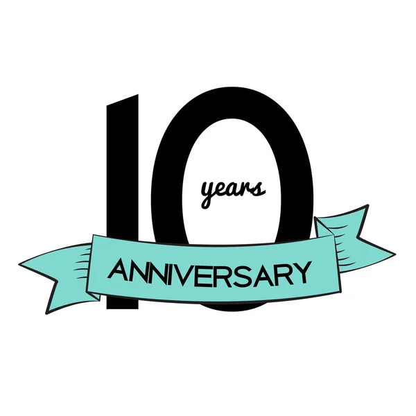 Template Logo 10 Jahre Jubiläum Vektor Illustration — Stockvektor