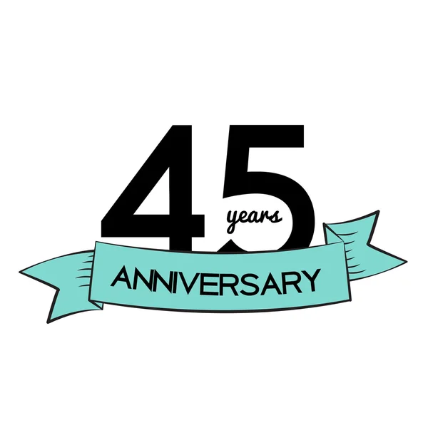 Sjabloon Logo 45 jaar verjaardag vectorillustratie — Stockvector