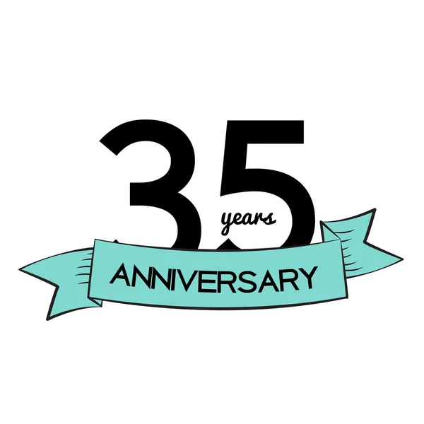 Logo de la plantilla 35 Años Aniversario Vector Ilustración — Vector de stock