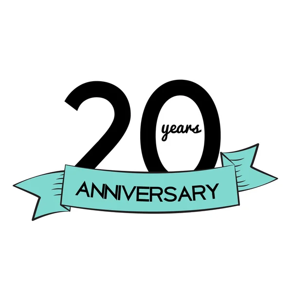 Logo de la plantilla 20 Años Aniversario Vector Ilustración — Vector de stock