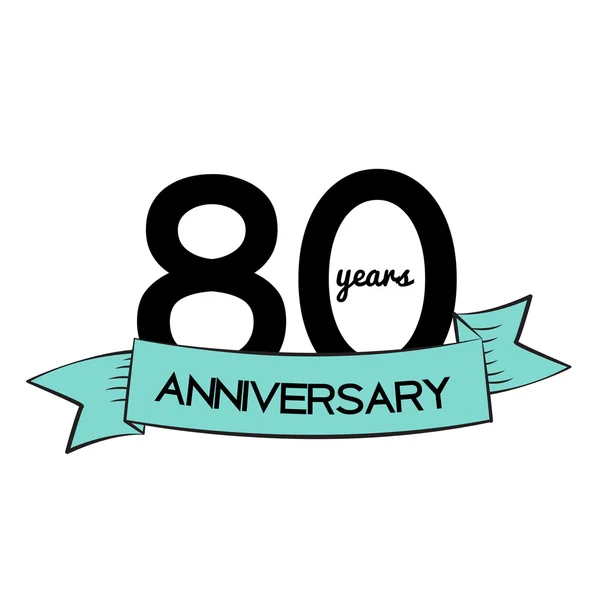 Logo de la plantilla 80 años Aniversario Vector Ilustración — Archivo Imágenes Vectoriales