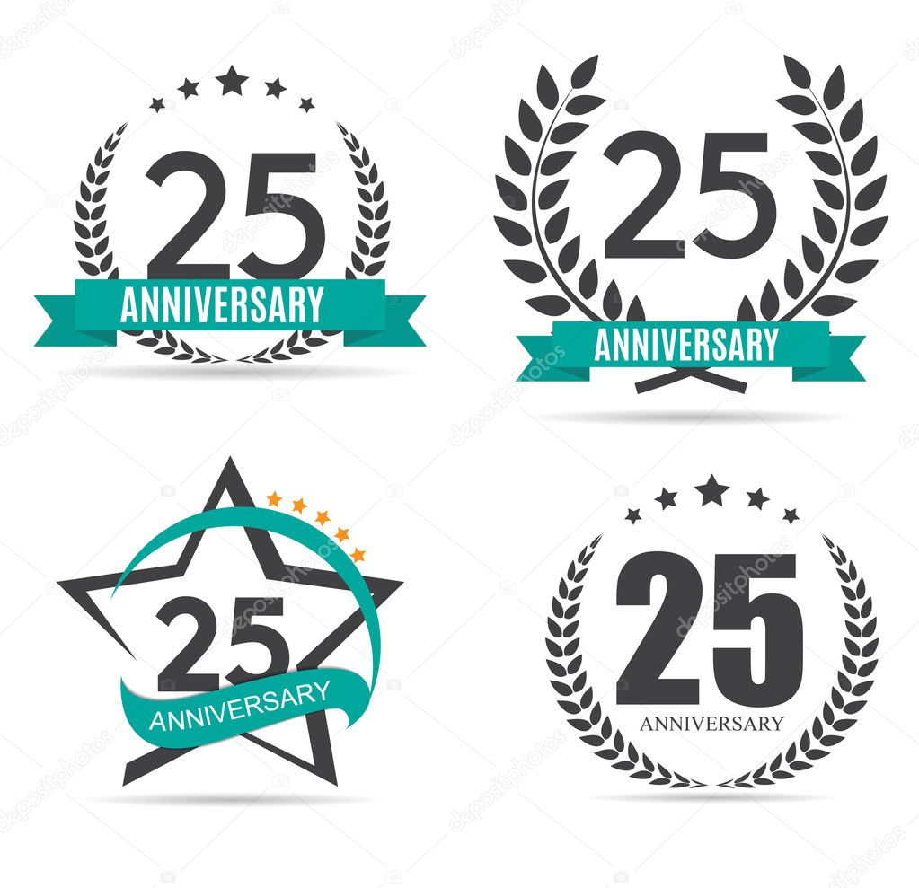 Template Logo 25 Years Anniversary Vector Illustration