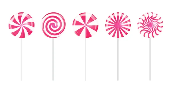 Realistische zoete lolly Candy set op witte achtergrond. Vector I — Stockvector