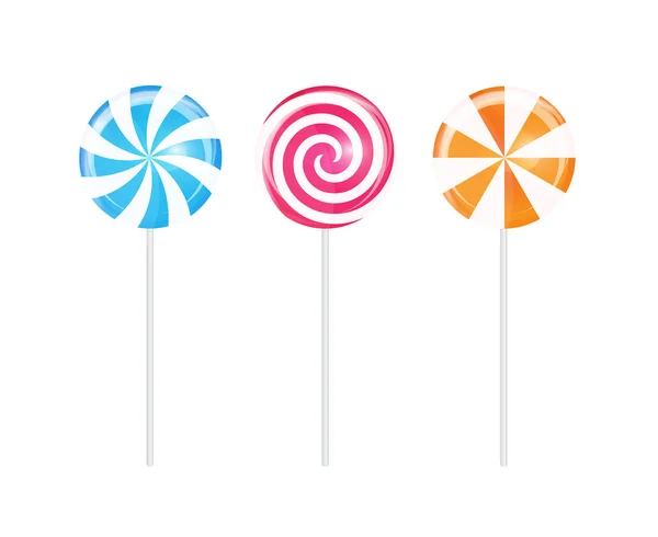 Realistic Sweet Lollipop Candy Background. Vector Illustration — Stock vektor