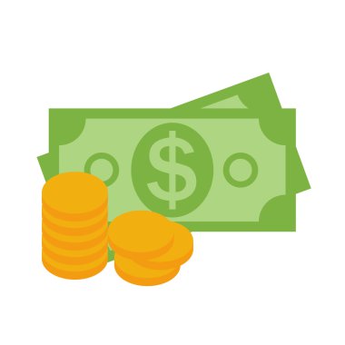 ABD Doları yığın kağıt banknot ve altın sikke simge Busine imzalamak