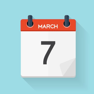 Takvim düz günlük simgesi. Vektör çizim amblemi. Unsuru