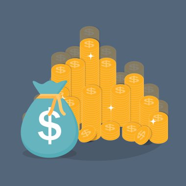 Altın sikke simge işareti İş Finans Para kavramı vektör Hüseyin