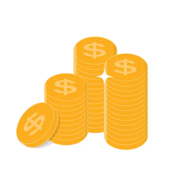 Monedas de oro Icono Signo Negocios Finanzas Dinero Concepto Vector Illu — Vector de stock