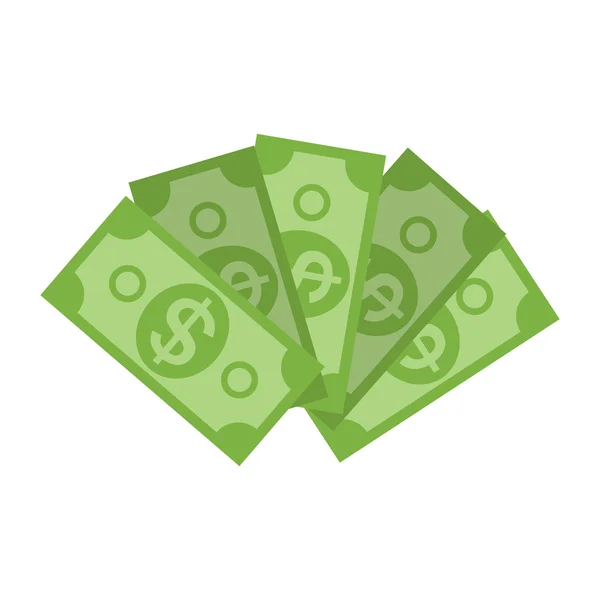 Billetes de papel de pila de dólares estadounidenses Icon Sign Business Finance Mone — Vector de stock