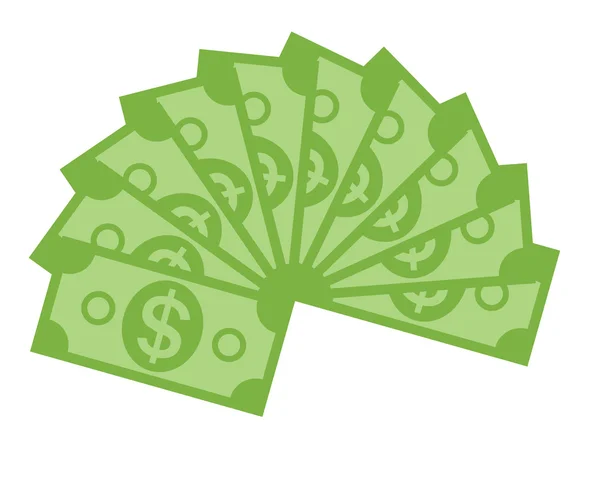Billetes de papel de pila de dólares estadounidenses Icon Sign Business Finance Mone — Vector de stock