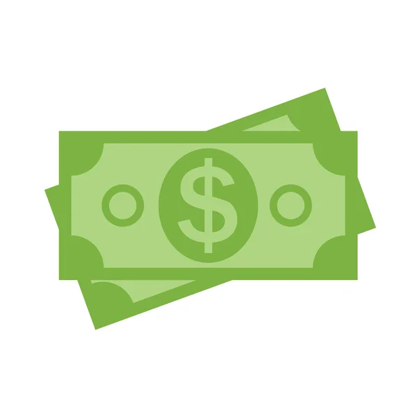 Billetes de papel de pila de dólares estadounidenses Icon Sign Business Finance Mone — Vector de stock