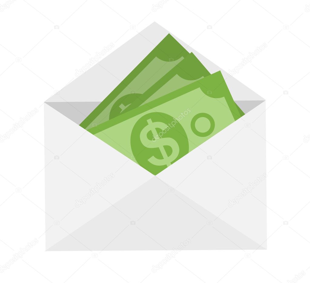 US Dollar Stack Paper Banknotes in Envelope  Icon Sign Business Finance Money Concept Vector Illustration EPS10
