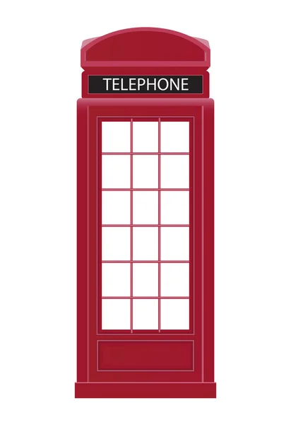 Red Telephone Box Icon Vector Illustration — Stock Vector