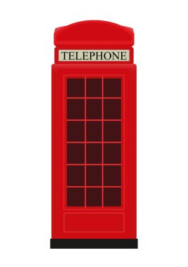 Kırmızı telefon kutusu simge vektör çizim