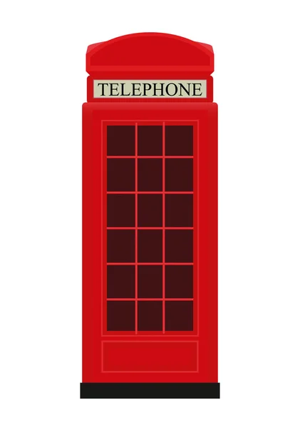 Rote Telefonzelle Symbol Vektor Abbildung — Stockvektor