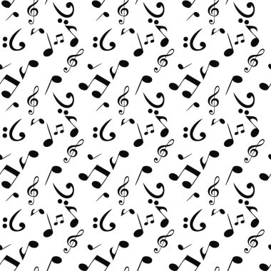 Soyut müzik Dikişsiz desen arka plan. Vektör çizim.