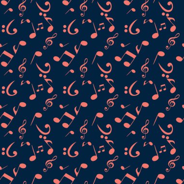Soyut müzik Dikişsiz desen arka plan. Vektör çizim.