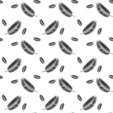 Palmiye yaprağı Dikişsiz desen arka plan. Vektör çizim.