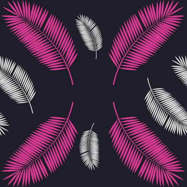 Palmblatt nahtlosen Muster Hintergrund. Vektorillustration. — Stockvektor