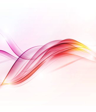 Arkaplanda Soyut Renkli Dalga. Vektör İllüstrasyonu.