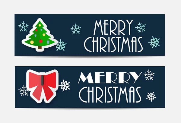 Natale Fiocchi di neve Sito web banner e scheda sfondo vettoriale I — Vettoriale Stock