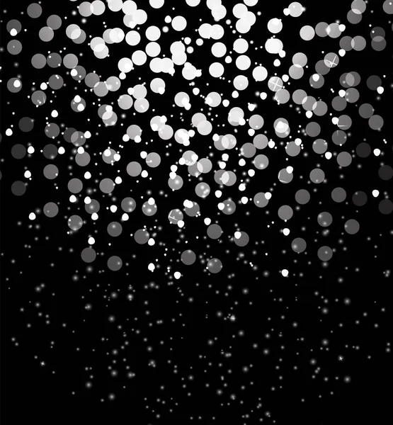 Nieve sobre fondo negro Abstracto Navidad y Año Nuevo. Vecto. — Vector de stock