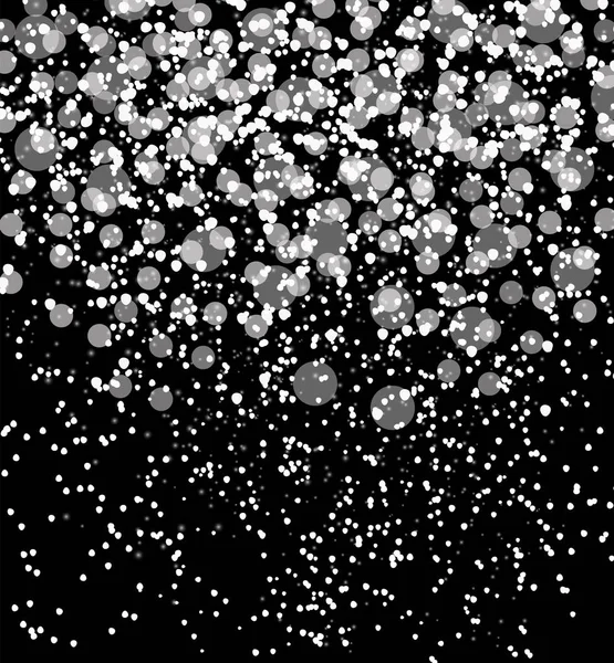Nieve sobre fondo negro Abstracto Navidad y Año Nuevo. Vecto. — Vector de stock