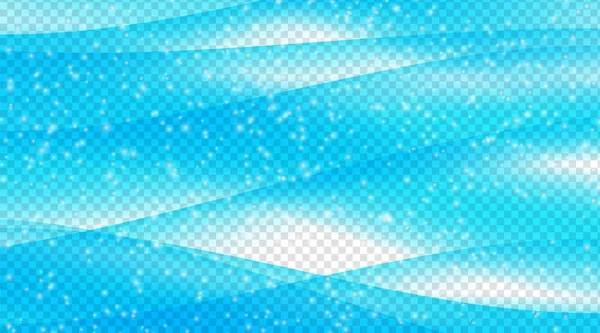 Set de Ondas Azules Abstractas en Fondo Transparente. Vector — Vector de stock