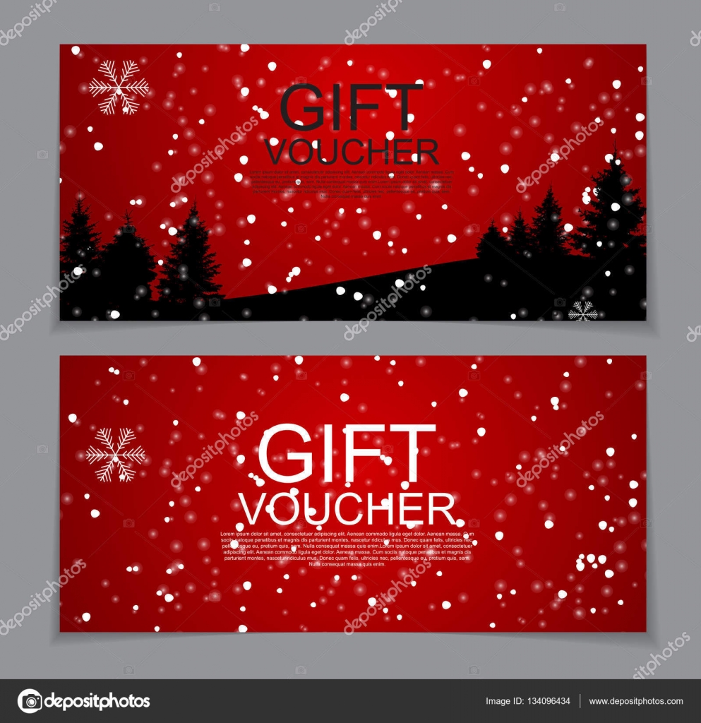 Gutschein-Vorlage für Weihnachten und Neujahr Rabatt-Gutschein