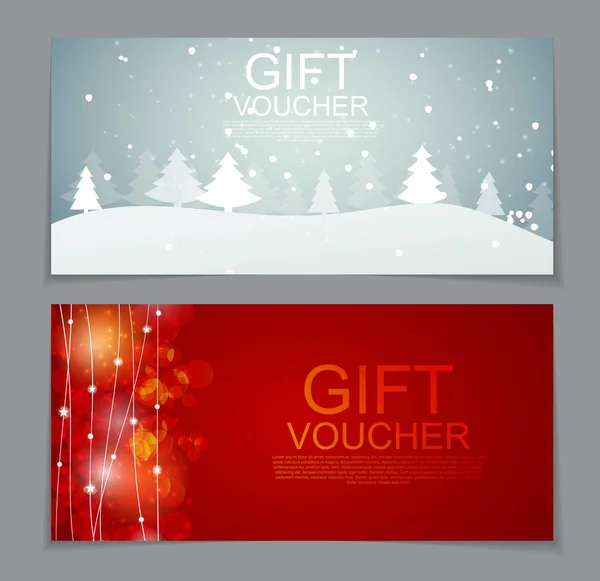 Gift Voucher Template for Christmas and New Year Discount Coupon