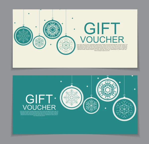 Modèle de bon cadeau pour Noël et Nouvel An coupon de réduction — Image vectorielle