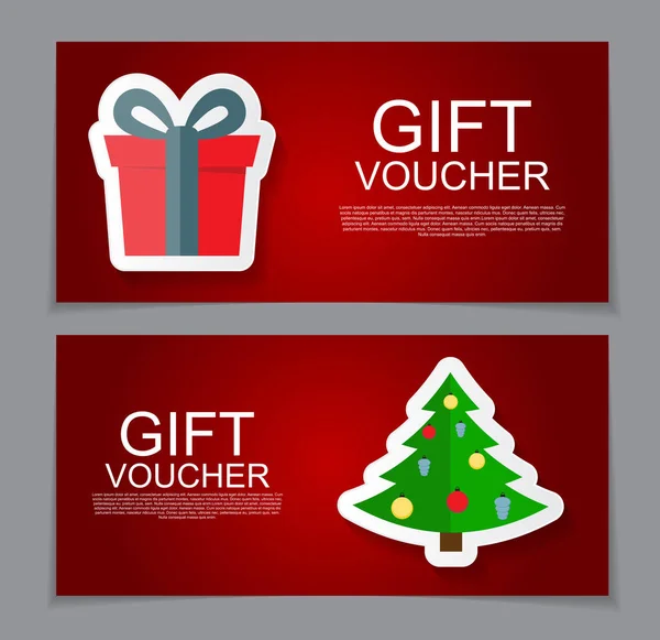 Gift Voucher Template for Christmas and New Year Discount Coupon — Stock Vector