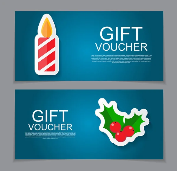 Modèle de bon cadeau pour Noël et Nouvel An coupon de réduction — Image vectorielle