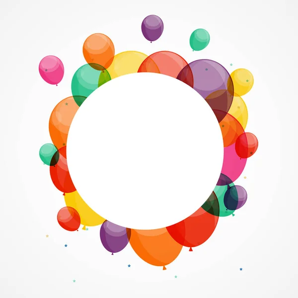 Blank färg ballonger med cirkel ram — Stock vektor