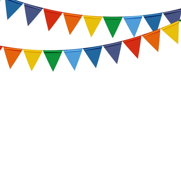 Drapeaux de couleur sur fond blanc — Image vectorielle