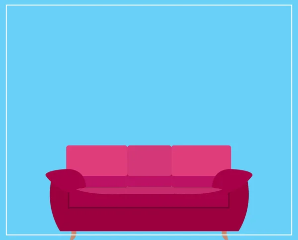 Icono de sofá rosa — Vector de stock